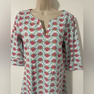 NWT Hatley Lucy Dress Shell Fans 3/4 Sleeve Size M